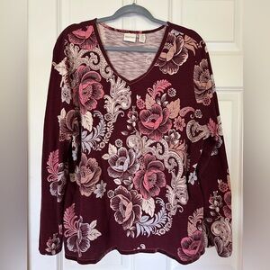 Chico’s Zenergy Long Sleeve Floral Top - GUC